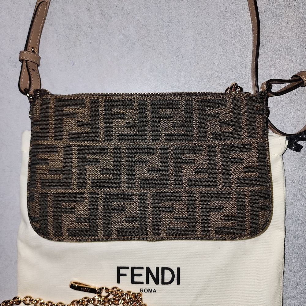 Fendi zucca baguette pouch